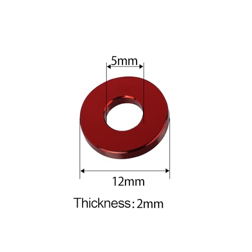 Aluminum Washer Spacer RC Drone DIY Model 20Pcs (Red, M5) Red