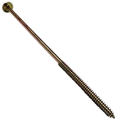BRAUNY BOY - #12 x 8”- Extra Long Structural Lag Heavy Duty Construction Wood Screw – Yellow Zinc Corrosion Resistant Coating Exterior Timber, Landscape - Easy HEX Head Drive – Flange Head 8 in (20) 20