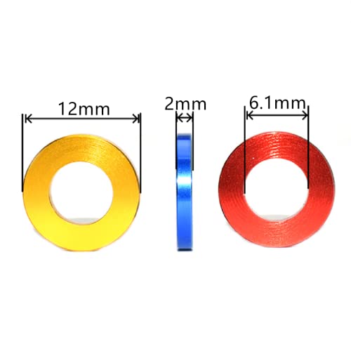 50pcs M6 Flat Washer Aluminum Anodized Countersunk Gasket for RC Model Part (Gold) Gold