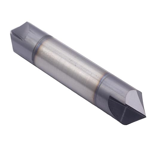 1/2" 2 Flute 90° Solid Carbide Chamfer End Mill, Double End, AlTiN Coated | 90° Chamfer Angle Chamfer Mill, 1/2" Cutting Diameter, 1/2" Shank Diameter, 3" Overall Length 2 flute 1/2"