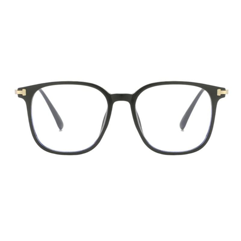 Shiratori Square Blue Light Blocking Glasses for Women Men, Lightweight Frame Anti Eyestrain Computer Glasses Gold Clear