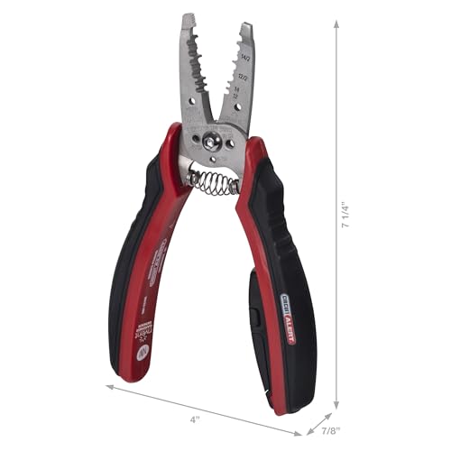 Gardner Bender GST-224M Circuit Alert® Voltage Sensing Stainless Wire Stripper, 12/2 & 14/2 NM Cable, 7 1/2 in.