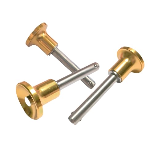 Gold Handle Locking pin, 304 Stainless Steel Grip Button Locking Quick-Release pin (Dia:1/2"(12mm), Clamping Length:2-3/8”(60mm)) Dia:1/2"(12mm) Clamping length:2-3/8”(60mm)