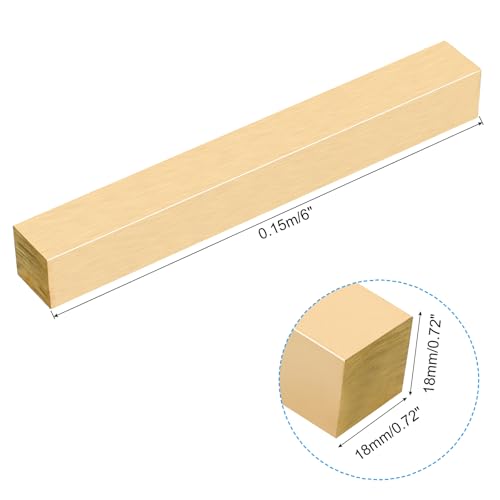PATIKIL 3/4 x 3/4 x 6" H59 Brass Square Bar, Solid Square Mill Stock for Crafting Maintenance Electrical Architectural Decoration, Brass 3/4 x 3/4 x 6" 1