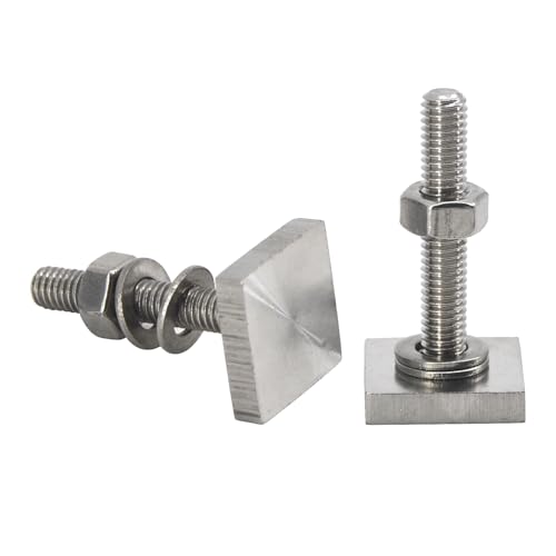 T Track Adapter Bolts 304 Stainless Steel Roof Rack T Slot Bolts with Nut and Washers Square Sliding Blocks for Roof Rack Rail Carrier (M8x30) M8x30