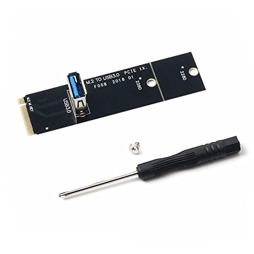 Acxico 2pcs NGFF M.2 to USB 3.0 Transfer PCI-E Riser Card Adapter for Mining Machine Black