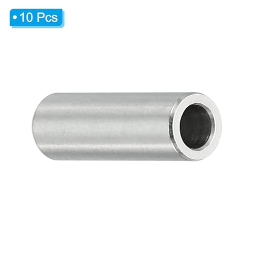 PATIKIL M5 Stainless Steel Spacers, 10 Pcs Metal Spacer Stainless Steel 5.1mm ID x 8mm OD x 20mm L Stainless Steel Spacer Screw Standoff Round for 1/5inch or M5 Screw Bolts