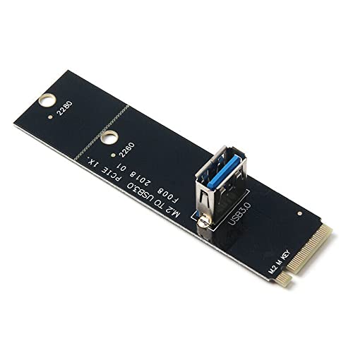 Acxico 2pcs NGFF M.2 to USB 3.0 Transfer PCI-E Riser Card Adapter for Mining Machine Black
