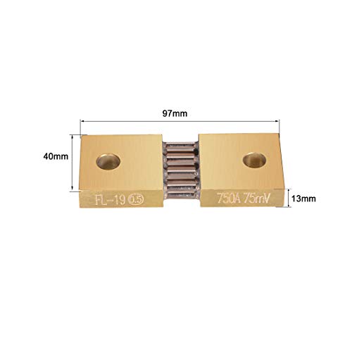 uxcell Shunt Resistor 750A 75mV for DC Current Ammeter Analog Panel Meter External FL-19 Shunt Divider