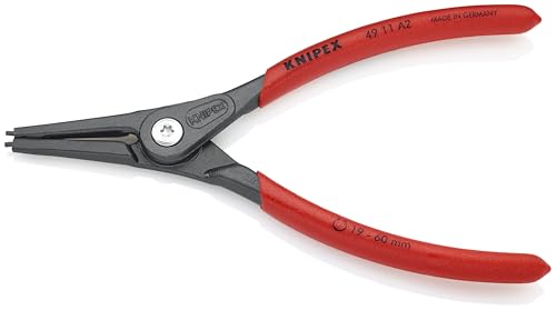 KNIPEX - 49 11 A2 Tools - Precision Circlip Pliers, External, Straight, 3/4-2 23/64" Shaft Dia. (4911A2)