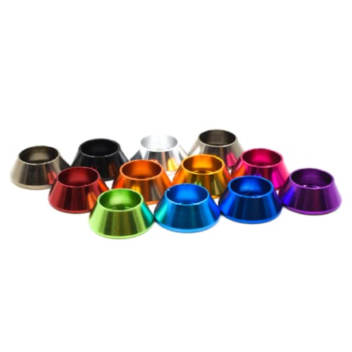 50pcs M4 Cone Cup Washers Anodized Aluminum Alloy Screw Gasket Countersunk Washers (Purple) Purple