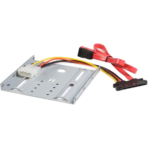 StarTech.com SSD Mounting Bracket - Solid Metal - 2.5in to 3.5 Hard Drive Adapter - SSD Bracket - SSD Upgrade Kit (BRACKET25SAT) 1x3.5" Bay 1x2.5" Drive (SATA)