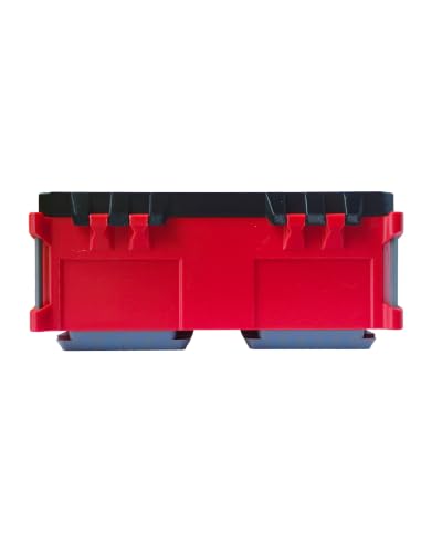Double Feet Mounting Tool Box For Milwaukee Packout Mini Crate | Storage Organizer for Tools | Small Tool Holder, Black & Red