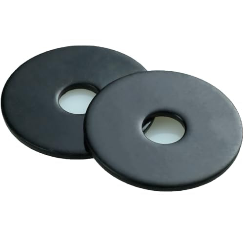 5/16 x 1-1/4 Inch 18-8(304) Stainless Steel Fender Washers, Black Zinc Plated Flat Washers for Screws and Bolts, 50 Pieces Large Repair Washers for Home and Industrial Use 5/16x1-1/4"