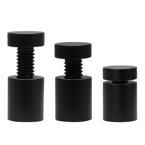 Luomorgo Aluminum Standoff Screws, 1/2" x 1/2", Black, 12 Pcs 1/2" x 1/2"