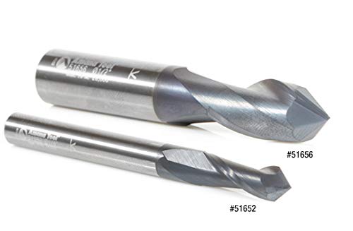 Amana Tool CNC ‘V’ Spiral Drills Router Bit, 90 Degree End Mill, AlTiN Coating, 51692, 4-Flute x 1/4 Dia x 1/8 x 1/4 Shank x 2-1/2 Inch Long 1/4 D x 3/4 CH x 1/4 SHK