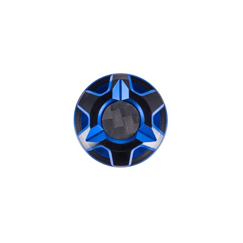 Advanblack Axion CNC Knurled Seat Bolt Kit – 6061 Billet Aluminum Tab Screw Knob Cover Fits Harley Touring Street Glide Road Glide Road King Electra Glide Dyna Softail 1997-2025 (Black and Blue) Black and Blue