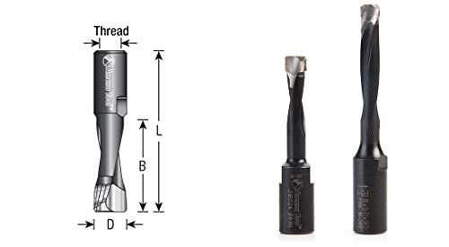 Amana Tool 316024 Carbide Tipped 2 Flute RH Rotation 6mm D x 28mm CH x M6x0.75 Thread for Domino Joining Machine for Festool Carbide Tipped 2 Flute R/H Rotation