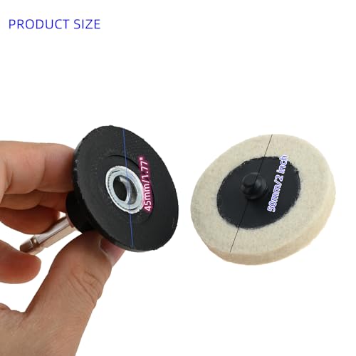 48Pcs 2 Inch Compressed Wool Polishing Wheels Buffing Pads with 1/4" Shank