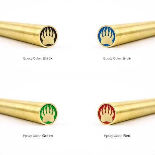 Mosaic Pin for Knife | Decorative Brass Heavy Duty Knife Handle Pins for Fixed Blade Knives | Handmade Pocket Knife Pins Tools (Bear Claw, 3/8" (10mm)) Bear Claw 3/8" (10mm)