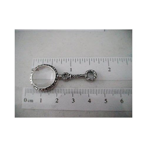 FashionJunkie4Life Sterling Silver and Bronze Pendant Charms for Necklaces Magnifying Glass