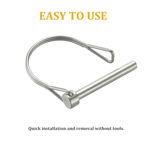 Pack of 4 Trailer Coupler Pin, Wire Lock Pin, 316 Stainless Steel Hardware Pin 3/16 " (4.8 mm) Diameter, 1.97" (50 mm) Length, Heavy Duty Safety Coupler Pin 3/16" x 1.97"