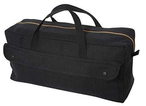 Rothco Canvas Jumbo Tool Bag With Brass Zipper, Black