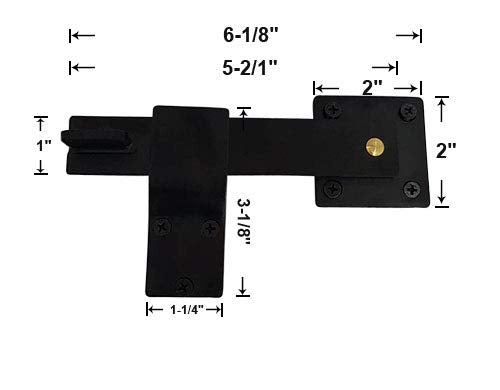 QCAA Heavy Duty Bar Door Farm Gate Latch, 5.5", Stainless Steel, Matte Black, 2 Pack