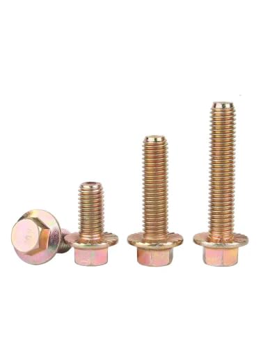 10.9 Grade High-Strength M12-1.25 Hex Flange Fine-Thread Screws, 9 Lengths (25/30/40/50/60/70/80/90/100mm) - 4 Pcs, Color-Zinc Plated, Suitable for Hardware & Car Modification (M12-1.25 * 90mm) M12-1.25*90mm