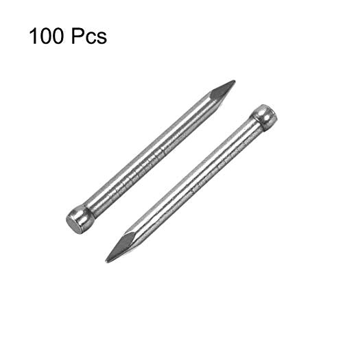 uxcell Finishing Nails Hand-Drive Hardware Carbon Steel Nail 25mm 1-inches 100pcs, Silver (Pack of 2)