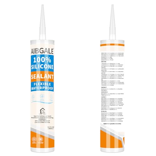 2 Pack RTV Silver Silicone Sealant, All-Purpose 100% Silicone Caulk Waterproof, Stronger Adhesion, Shrink Crack Proof Caulking for Aquarium, Stainless Steel, Aluminum, Basements, 20.2 Oz 2 Pack