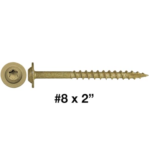 8 x 2 Bronze Star Multipurpose Torx/Star Drive Head Exterior Coated Modified Truss Head Cabinet Wood Screw - 1 Pound - 138 Screws