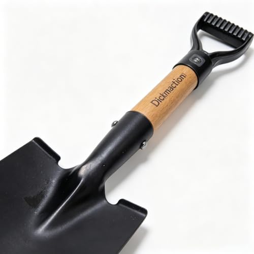 Large Circular Digging Shovel, 19 Inch Wooden D-Handle Garden Camp Small Excavating Tool LARGE