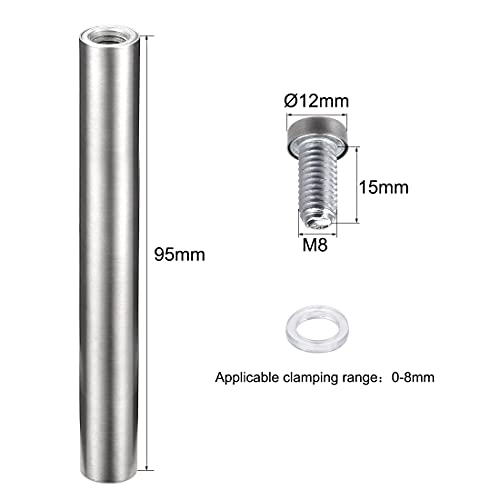 uxcell 1/2 Dia x 4"(12x100mm) Standoff Screws Wall Mount Sign Holders Acrylic Glass Nails 10pcs 12mmx100mm