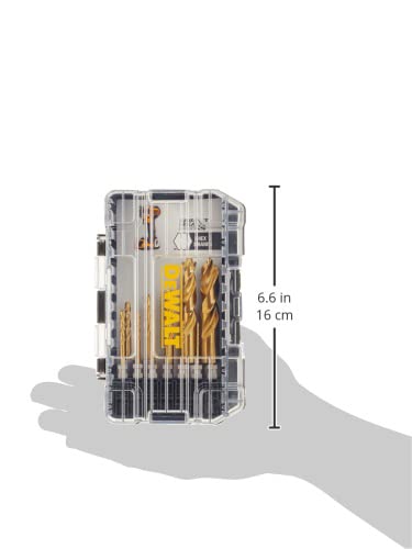 DEWALT Drill Bit Set, Titanium Impact Ready, Ideal for Metal, Wood, and Plastic, 12 Piece (DD5152) One Size 12 Piece Drill Bit Set