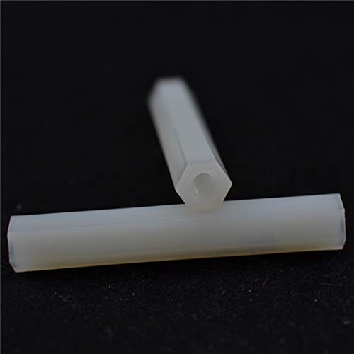 XunLiu M3X38mm White Nylon Hex Standoff Spacer - Pack of 100 M3X38