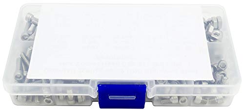 220Pcs #6-32 UNC Stainless Steel Hex Socket Head Cap Screws Nuts Assortment Kit- #6-32x 3/16" 1/4" 5/16" 3/8" 1/2" 5/8" 3/4" 7/8" 1"