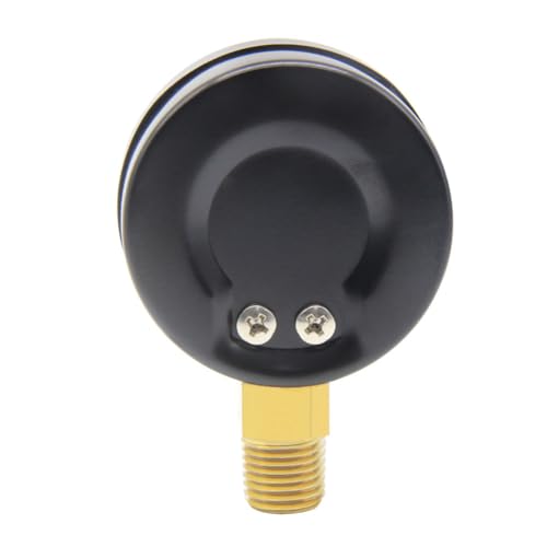 Uenede 0-200PSI Pressure Gauge 1/4" NPT Brass Bottom Mount with Bushing 200PSI(1/4"NPT) Pressure Gauge + Bushing
