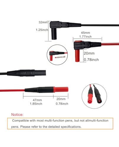 Multimeter Leads Kit, 3.94 Ft Silicone Lead,25-Piece Back Probe Kit 25