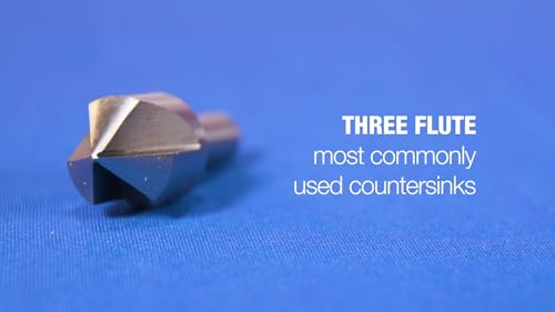Drill America 5 Piece 3-Flute Countersink Set, Sizes: 1/4, 3/8, 1/2, 5/8 and 3/4, 82 Degrees 5 Piece Set (1/4 -3/4) 3 Flute