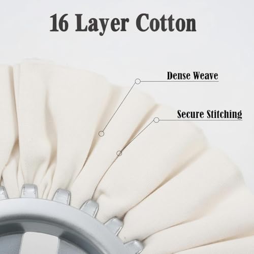 2 Pcs 8'' Airway Buffing Wheels with 5/8'' Arbor Cotton+Non woven Wheels