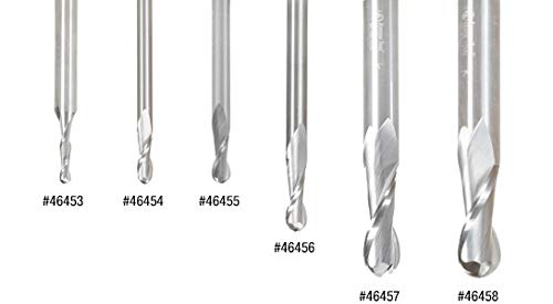 Amana Tool - 46456 Solid Carbide Up-Cut Spiral Ball Nose 3mm Radius x 6mm Dia x 22mm x 6mm