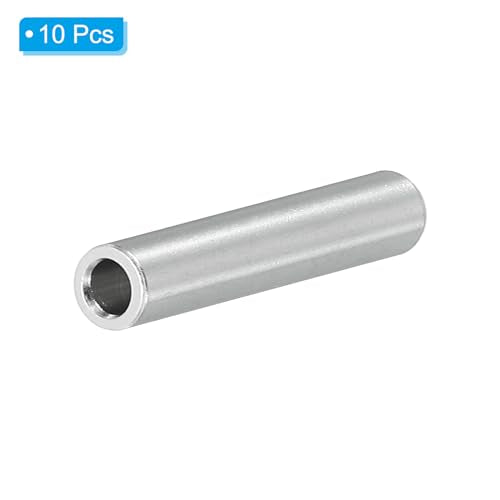 PATIKIL M5 Aluminum Spacers, 10 Pcs Metal Spacer Aluminum 5.2mm ID x 8mm OD x 30mm L Aluminum Spacer Screw Standoff Round for 1/5inch or M5 Screw Bolts 5.2x8x30 mm(ID*OD*L)