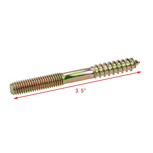 Mcredy Dowel Screw M8 Self-Tapping Double End Threaded Hanger Bolt, 10Pcs M8x80 mm