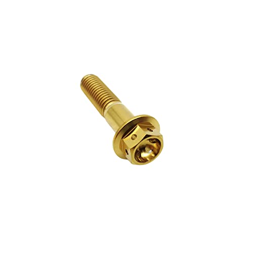 RISON Titanium Flange Hex Head Bolts Gold GR5 M10x1.25x40mm Screws Pack of 5