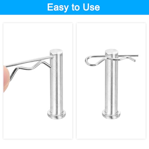 uxcell 50Pcs 2.5mmx50mm 304 Stainless Steel R Shaped Spring Cotter Pins, R Clips Cotter Pin Spring Fastener for Household Appliances, Sports Equipment, Car Mechanics Repair (Silver) 50
