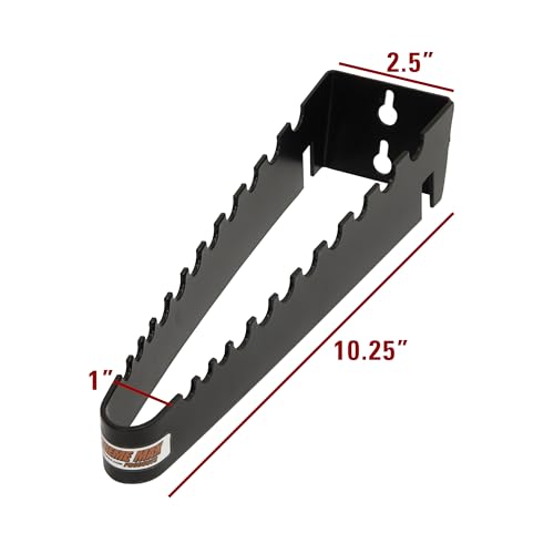 Extreme Max 5001.6715 Wall-Mount Aluminum T-Handle Wrench Holder for Enclosed Race Trailer, Shop, Garage, Storage - Holds 9 T-Handle Wrenches, Black