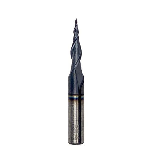 Foos - Tapered Angle Ball Tip - 1/4 Shank -Solid Carbide - TiAIN Coated Router Bits (4 Piece Set 1.0mm; .75mm; .5mm; .25mm;) 4 Piece Set 1.0mm; .75mm; .5mm; .25mm;