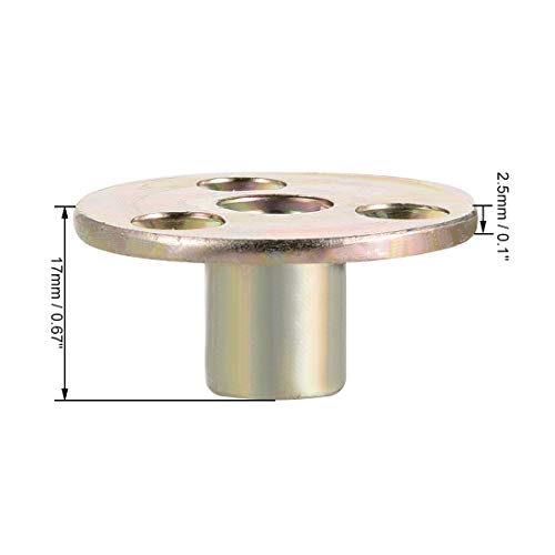 uxcell M10x37x2.5mm Brad Hole Tee Nut Carbon Steel T-Nuts Furniture Hardware Flange Insert Female Thread 10pcs