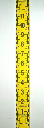 Adhesive Continuous Ruler Roll Tape – Fractional – 1 1/2 Inches Wide, 12 Inch Long X 105 Repeats – Vertical Up – Yellow